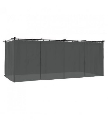vidaXL Gazebo with Curtains Anthracite 6x3 m Steel