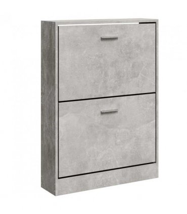 vidaXL Shoe Cabinet Concrete Grey 59x17x81 cm Engineered Wood