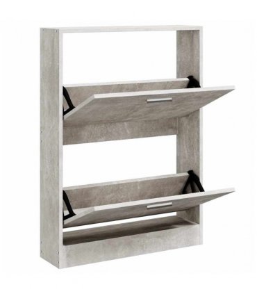 vidaXL Shoe Cabinet Concrete Grey 59x17x81 cm Engineered Wood