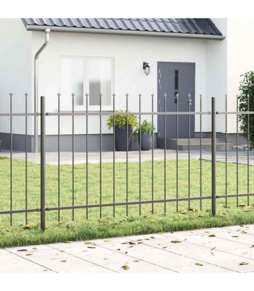 vidaXL Garden Fence 5 pcs Grey 8.5 x 0.8 m Powder-coated Steel