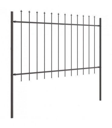vidaXL Garden Fence 2 pcs Grey 3.4 x 0.8 m Powder-coated Steel