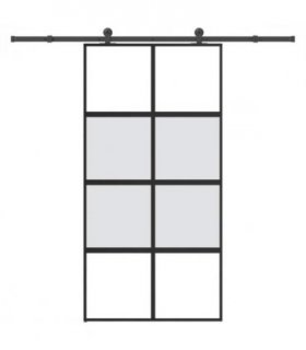 vidaXL Sliding Door with Hardware Set 102.5x205 cm Tempered Glass and Aluminium