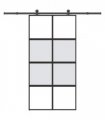 vidaXL Sliding Door with Hardware Set 102.5x205 cm Tempered Glass and Aluminium