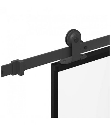vidaXL Sliding Door with Hardware Set 102.5x205 cm Tempered Glass and Aluminium