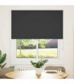 vidaXL Roller Blind Blackout Black 125x130 cm Fabric Width 121.6 cm Polyester