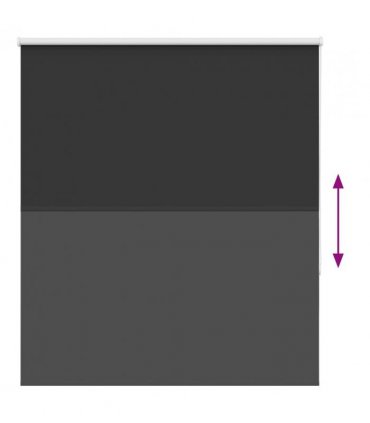 vidaXL Roller Blind Blackout Black 125x130 cm Fabric Width 121.6 cm Polyester