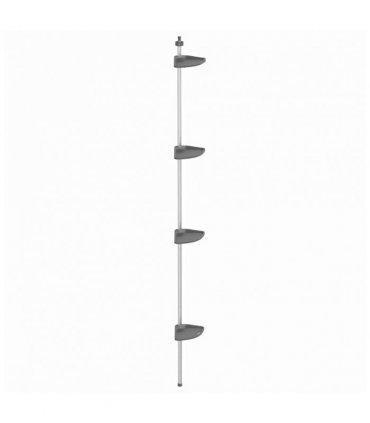 vidaXL 4-Tier Telescopic Shower Corner Shelf Silver Aluminium