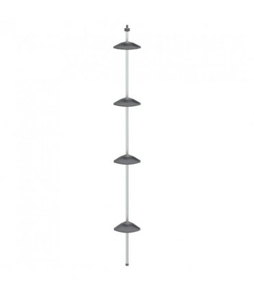 vidaXL 4-Tier Telescopic Shower Corner Shelf Silver Aluminium