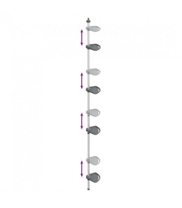 vidaXL 4-Tier Telescopic Shower Corner Shelf Silver Aluminium