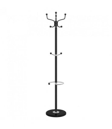 vidaXL Coat Stand with Umbrella Holder Black 180 cm Powder-coated Iron