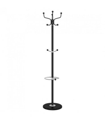 vidaXL Coat Stand with Umbrella Holder Black 180 cm Powder-coated Iron