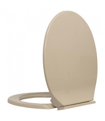 vidaXL Soft-Close Toilet Seat Beige Oval