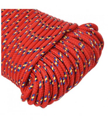 vidaXL Boat Rope Red 3 mm 100 m Polypropylene