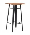 vidaXL Bar Table Black 60x60x108 cm Solid Pine Wood Steel