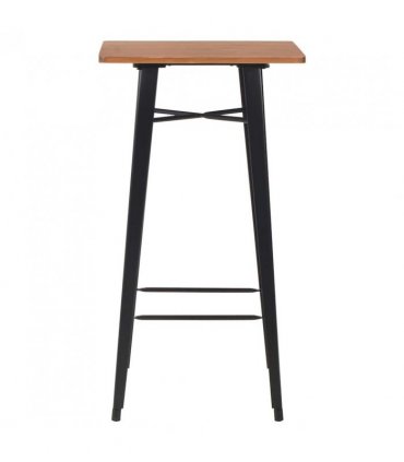 vidaXL Bar Table Black 60x60x108 cm Solid Pine Wood Steel