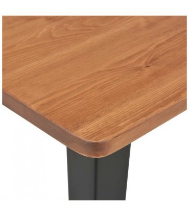 vidaXL Bar Table Black 60x60x108 cm Solid Pine Wood Steel