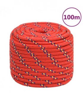 vidaXL Boat Rope Red 18 mm 100 m Polypropylene