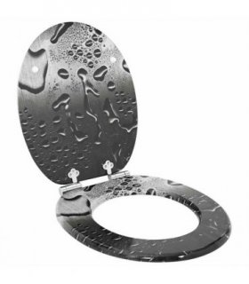 vidaXL Soft-Close Toilet Seat Grey 44 x 38 cm MDF board