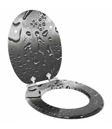 vidaXL Soft-Close Toilet Seat Grey 44 x 38 cm MDF board