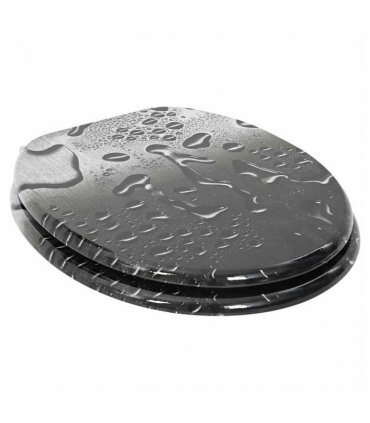 vidaXL Soft-Close Toilet Seat Grey 44 x 38 cm MDF board
