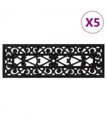 vidaXL Stair Treads 5 pcs 25x75 cm Rubber
