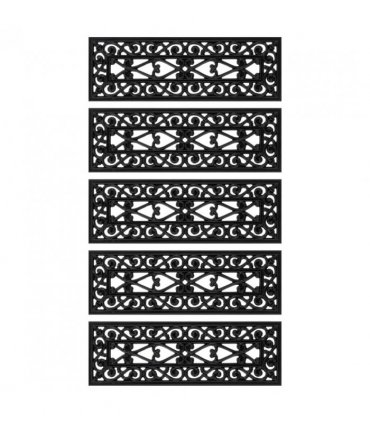 vidaXL Stair Treads 5 pcs 25x75 cm Rubber