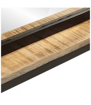 vidaXL Mirror with Shelf 80x8x55 cm Glass and Solid Wood Mango