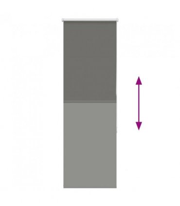 vidaXL Roller Blind Blackout Grey 45x150 cm Fabric Width 40.7 cm Polyester