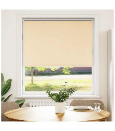 vidaXL Roller Blind Blackout Beige 115x150 cm Fabric Width 110.7 cm Polyester