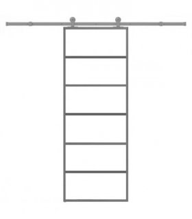 vidaXL Sliding Door with Hardware Set 76x205 cm ESG Glass&Aluminium