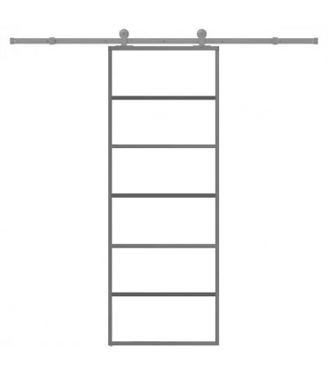vidaXL Sliding Door with Hardware Set 76x205 cm ESG Glass&Aluminium