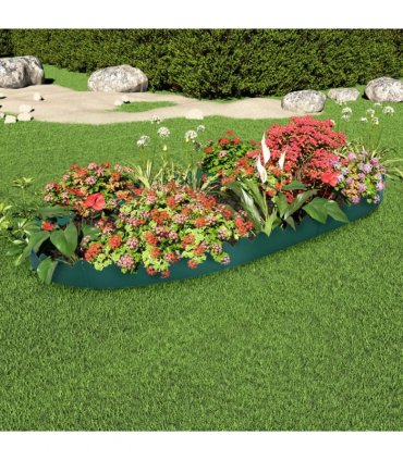 vidaXL Lawn Edgings 10 pcs Green 65x15 cm PP