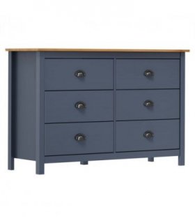vidaXL Sideboard | Grey and honey brown | Solid pine wood | Medium | Sideboard