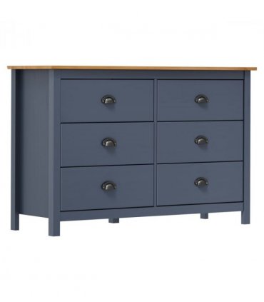 vidaXL Sideboard | Grey and honey brown | Solid pine wood | Medium | Sideboard