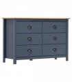 vidaXL Sideboard | Grey and honey brown | Solid pine wood | Medium | Sideboard
