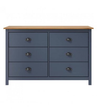 vidaXL Sideboard | Grey and honey brown | Solid pine wood | Medium | Sideboard