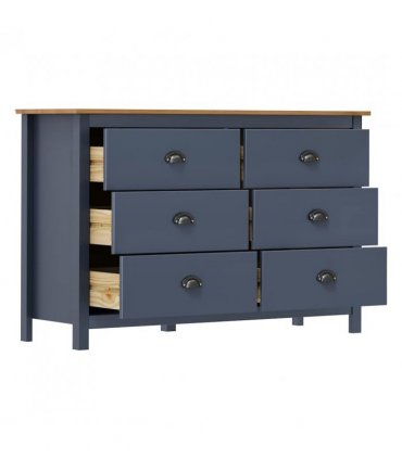 vidaXL Sideboard | Grey and honey brown | Solid pine wood | Medium | Sideboard