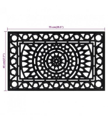 vidaXL Door Mat Rectangular 45x75 cm Rubber
