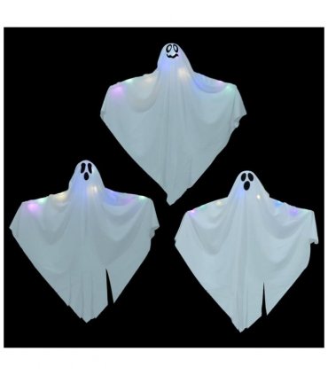 vidaXL Halloween Hanging Ghost 3 pcs White 52 x 62 cm Polyester