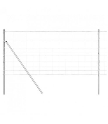 vidaXL Ground Fix Welded Wire Fence 25 x 1 m Galvanised Steel Silver