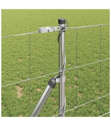 vidaXL Ground Fix Welded Wire Fence 25 x 1 m Galvanised Steel Silver