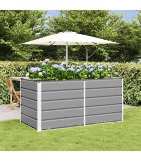 vidaXL Planter Light Grey 160 x 80 x 75 cm Steel