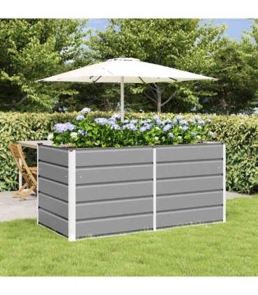 vidaXL Planter Light Grey 160 x 80 x 75 cm Steel