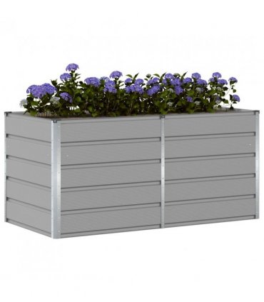 vidaXL Planter Light Grey 160 x 80 x 75 cm Steel