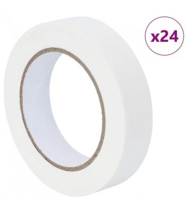 vidaXL Painter Masking Tapes 24 pcs White 25mm x 50m Paper