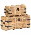 vidaXL Storage Chest | Natural wood | Solid Mango Wood | Medium | Storage Chest