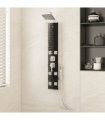 vidaXL Shower Panel Unit Glass 18x45.5x130 cm Black