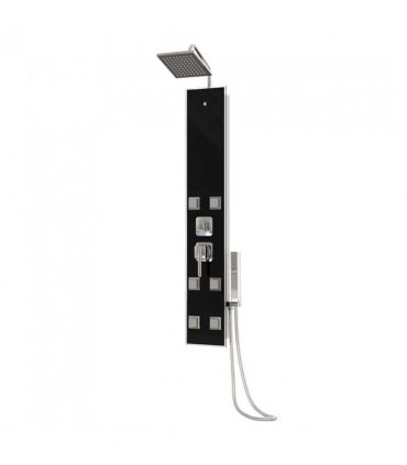 vidaXL Shower Panel Unit Glass 18x45.5x130 cm Black