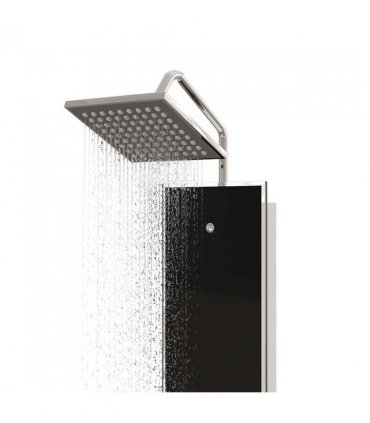 vidaXL Shower Panel Unit Glass 18x45.5x130 cm Black