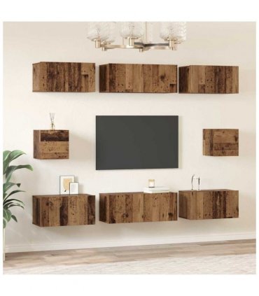 vidaXL TV Cabinet Set Wall-mounted 8 pcs Old Wood Engineered Wood